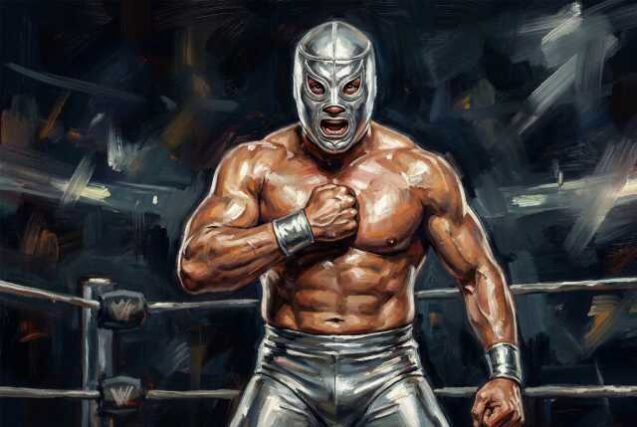 A-masked-wrestler-full-of-confidence